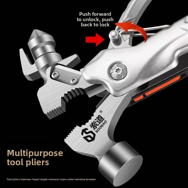 Titan Strike | Tactical Multi-Tool Hammer Kit with 10-in-1 Functionality | Compact Survival Tool for Outdoor Adventures