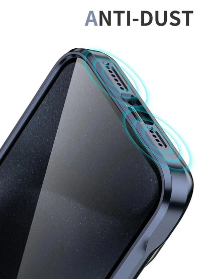 Translucent Hard Shell Case with Magnetic Charging for iPhone 12-17 – Metallic Finish, Raised Edges, Shock Protection