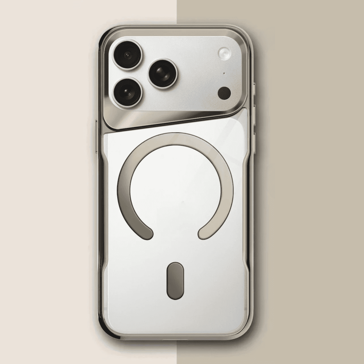 Translucent Hard Shell Case with Magnetic Charging for iPhone 12-17 – Metallic Finish, Raised Edges, Shock Protection