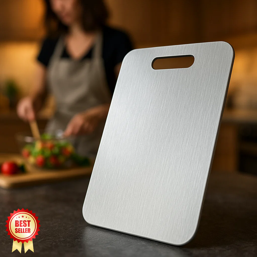 Ortekor Titanium Cutting Board | Non-Porous Surface for Ultimate Hygiene | Lightweight & Durable Kitchen Essential