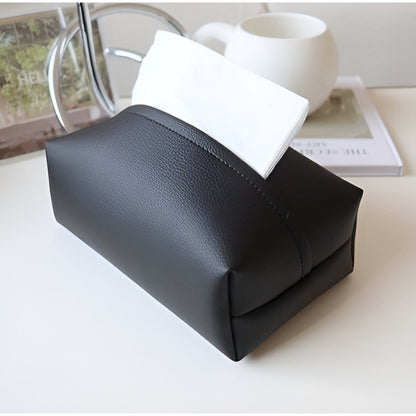 Tivara Tissue Holder - Durable PU Leather, Compact for Car and Home