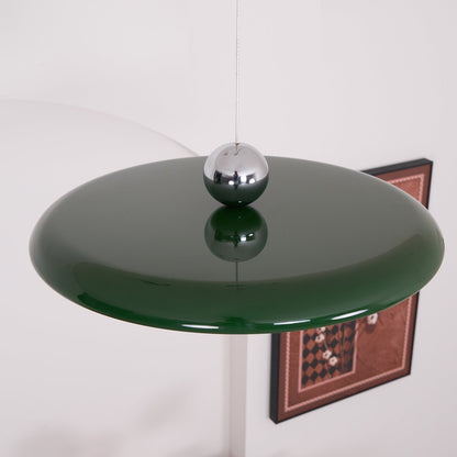 Adjustable Swing Arm Pendant Light with Round Metal Shade for Kitchen Island & Workspace