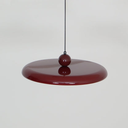 Hanging Drop Ceiling Fixture Acrylic Disk 16-Inch Yellow for Kitchen Island Dining Table Contemporary LED Overhead Light Adjustable Cord 59