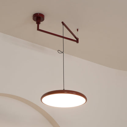 Swing-Arm Chandelier with Integrated LEDs for Kitchen Island, Dining Table & Home Office – Metal Shade, Adjustable Height