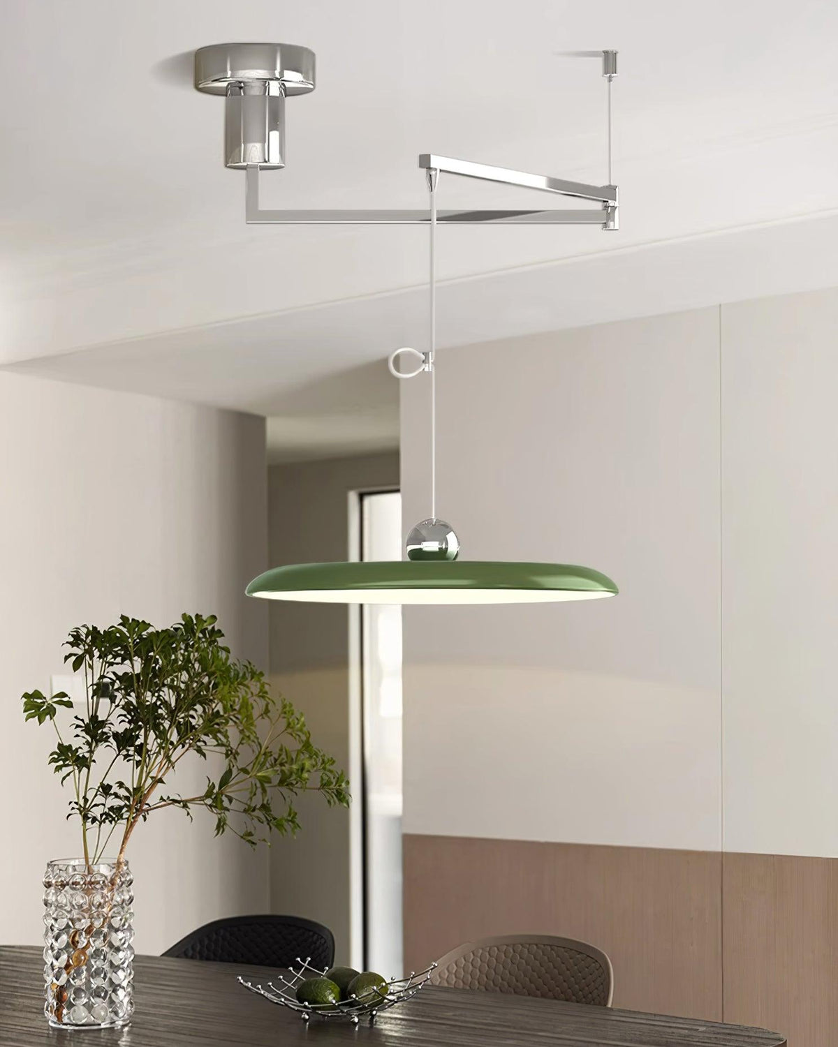 Hanging Drop Ceiling Fixture Acrylic Disk 16-Inch Yellow for Kitchen Island Dining Table Contemporary LED Overhead Light Adjustable Cord 59