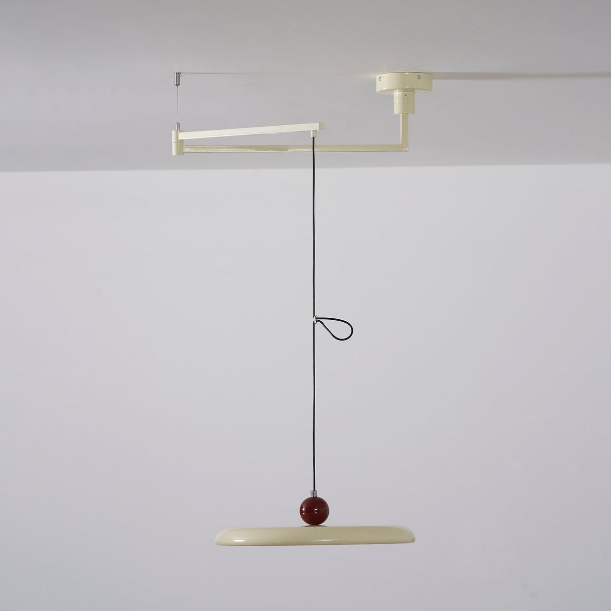 Hanging Drop Ceiling Fixture Acrylic Disk 16-Inch Yellow for Kitchen Island Dining Table Contemporary LED Overhead Light Adjustable Cord 59