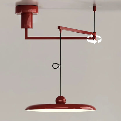 Swing-Arm Chandelier with Integrated LEDs for Kitchen Island, Dining Table & Home Office – Metal Shade, Adjustable Height