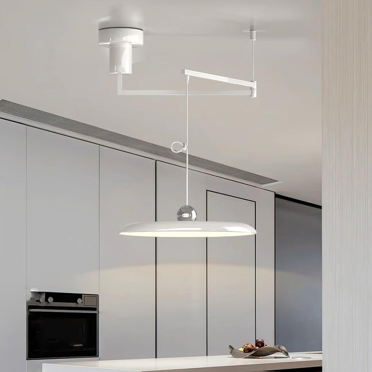 Hanging Drop Ceiling Fixture Acrylic Disk 16-Inch Yellow for Kitchen Island Dining Table Contemporary LED Overhead Light Adjustable Cord 59