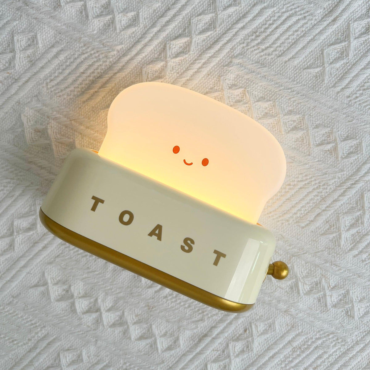 USB-Powered Toaster-Shaped LED Accent Light with Dimmer – 5.3 in Retro Desktop Lamp for Bedroom Nightstand Desk Office Dorm – Warm White Glo