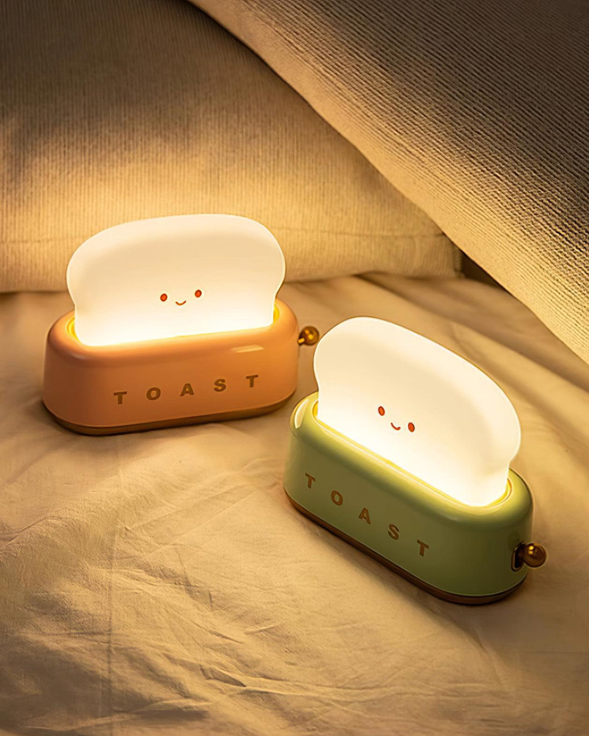 USB-Powered Toaster-Shaped LED Accent Light with Dimmer – 5.3 in Retro Desktop Lamp for Bedroom Nightstand Desk Office Dorm – Warm White Glo