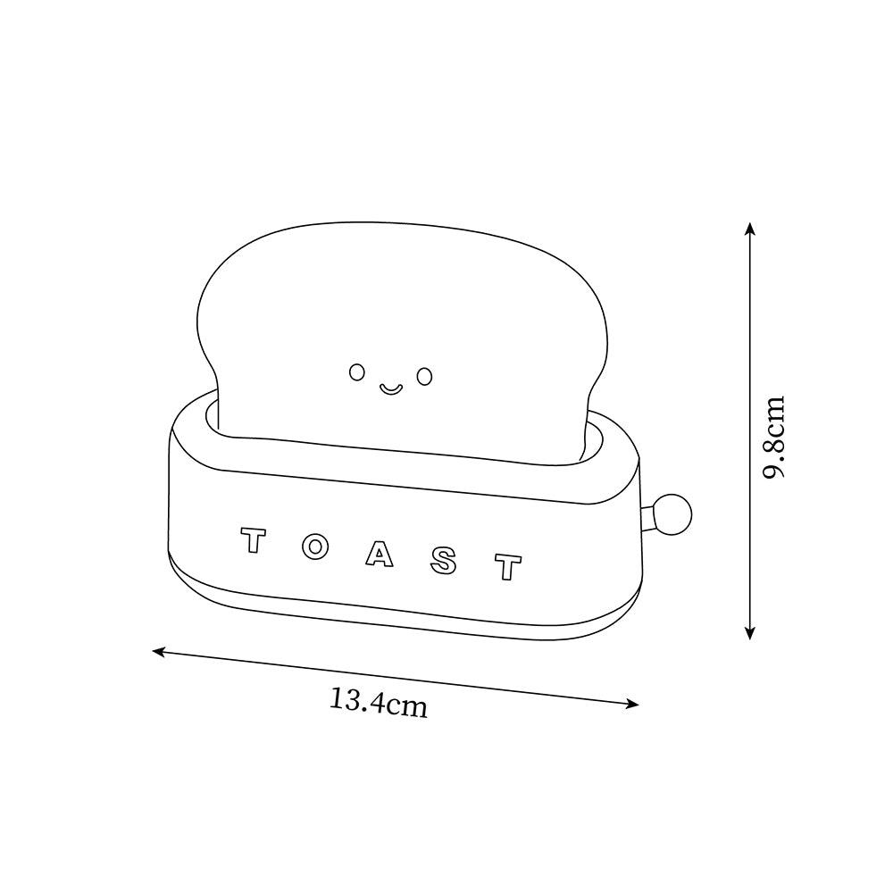 USB-Powered Toaster-Shaped LED Accent Light with Dimmer – 5.3 in Retro Desktop Lamp for Bedroom Nightstand Desk Office Dorm – Warm White Glo