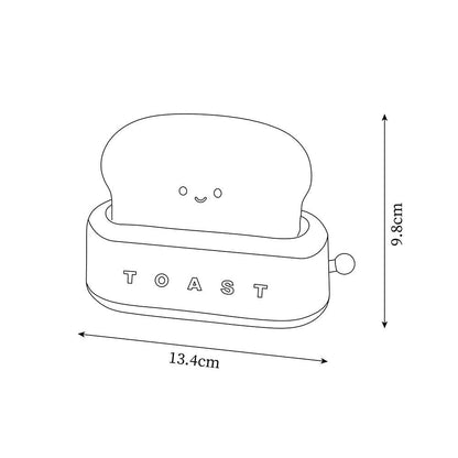USB-Powered Toaster-Shaped LED Accent Light with Dimmer – 5.3 in Retro Desktop Lamp for Bedroom Nightstand Desk Office Dorm – Warm White Glo