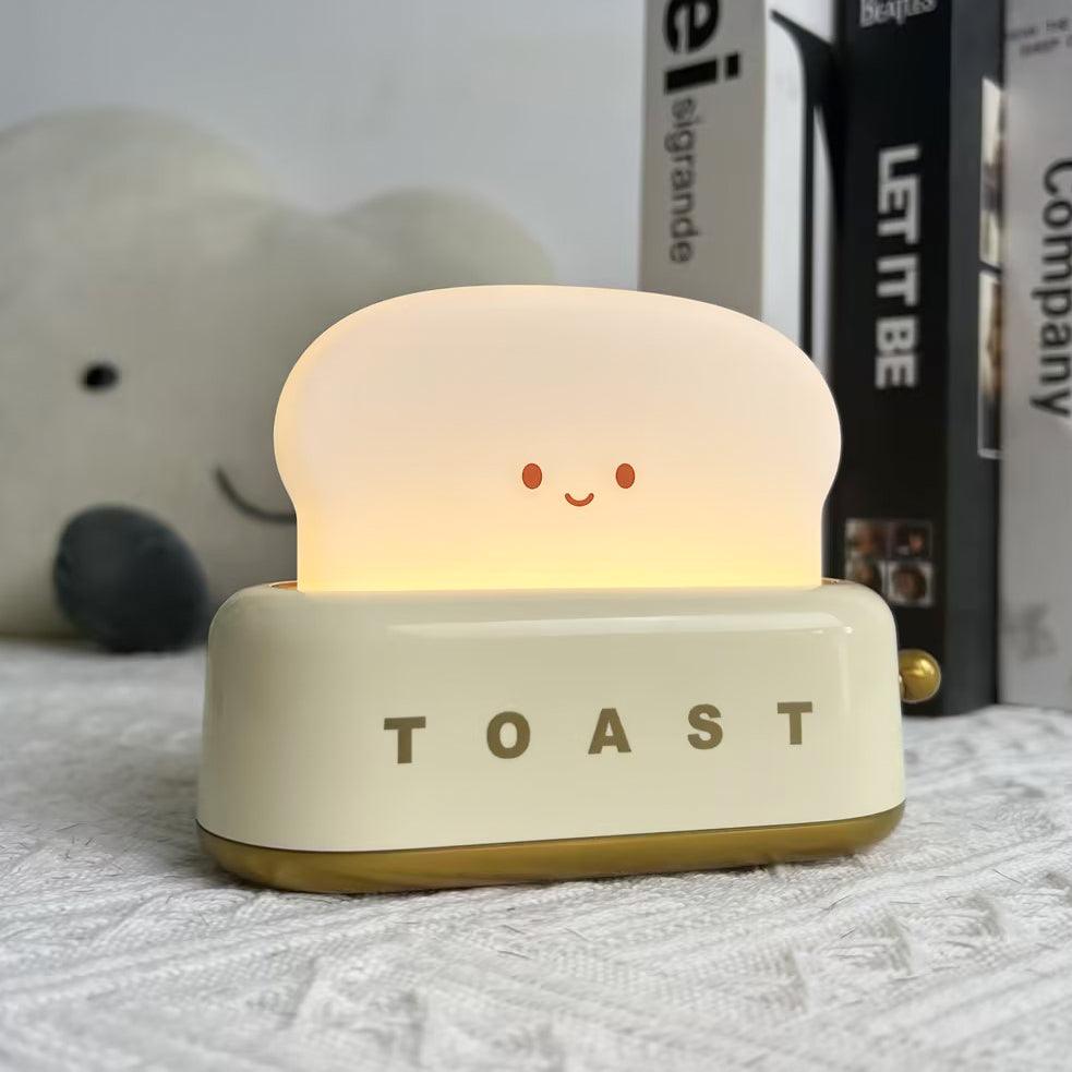 USB-Powered Toaster-Shaped LED Accent Light with Dimmer – 5.3 in Retro Desktop Lamp for Bedroom Nightstand Desk Office Dorm – Warm White Glo