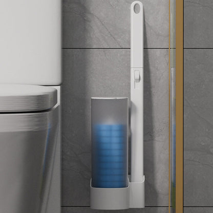 Disposable Toilet Brush with Push-Button Release & Pre-Filled Antibacterial Sponge Heads for Hands-Free Bathroom Cleaning