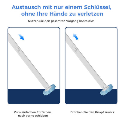 Disposable Toilet Brush with Push-Button Release & Pre-Filled Antibacterial Sponge Heads for Hands-Free Bathroom Cleaning