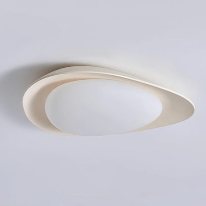 Organic Resin LED Flush Mount Light Green Beige for Bedroom Living Room Dining Room Modern Overhead Lighting Nature-Inspired