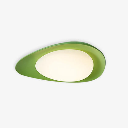 Organic Resin LED Flush Mount Light Green Beige for Bedroom Living Room Dining Room Modern Overhead Lighting Nature-Inspired