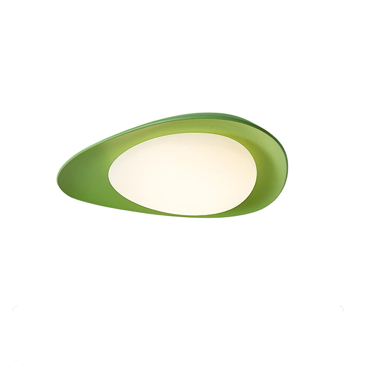 Organic Resin LED Flush Mount Light Green Beige for Bedroom Living Room Dining Room Modern Overhead Lighting Nature-Inspired
