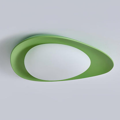 Flush Mount Ceiling Light Botanical Leaf Design Green 16 Inch Adjustable LED for Bedroom Kitchen Dining Room Natural Decor