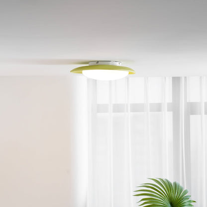Oval Flush Mount LED Ceiling Light 18 in Green Resin for Living Room Bedroom Hallway Ambient Lighting Modern Home Decor