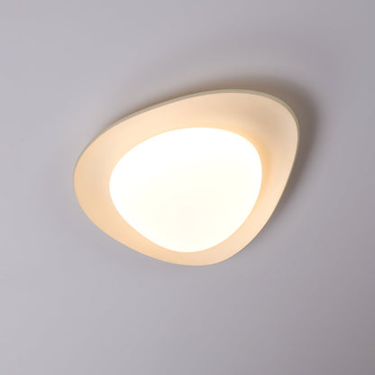 Organic Resin LED Flush Mount Light Green Beige for Bedroom Living Room Dining Room Modern Overhead Lighting Nature-Inspired
