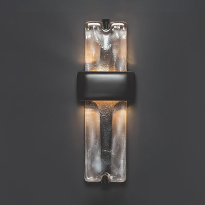 LED Glass Wall Sconce Black Gold Finish 20 Inch Vertical Accent Light Entryway Bedroom Corridor Fixture Adjustable 3000K 4000K 6000K for Mod