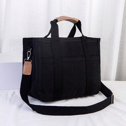 Large Canvas Tote Bag – Sturdy Everyday Shoulder Bag with Easy Grip Handles for Work & Shopping
