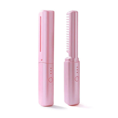 2-in-1 Hair Brush and Straightener – Travel-Friendly Styling Tool