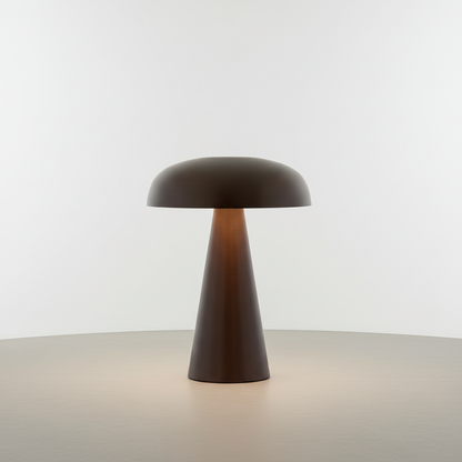 Cordless Mushroom Lamp 6 in Gold Iron LED Rechargeable Bedside Night Light 3-Level Touch Dimmer for Nightstand Desk Reading Living Room Bedr