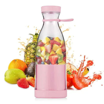 Portable Rechargeable Blender Bottle 13.5 fl oz USB Personal Smoothie Maker 6-Blade Stainless Steel BPA-Free for Travel Gym Office Shakes
