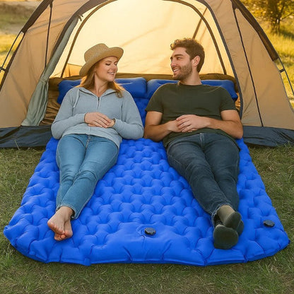 TrailRest | Ultralight Double Self-Inflating Camping Mattress with Auto-Inflation Technology | Spacious and Portable for Outdoor Adventures