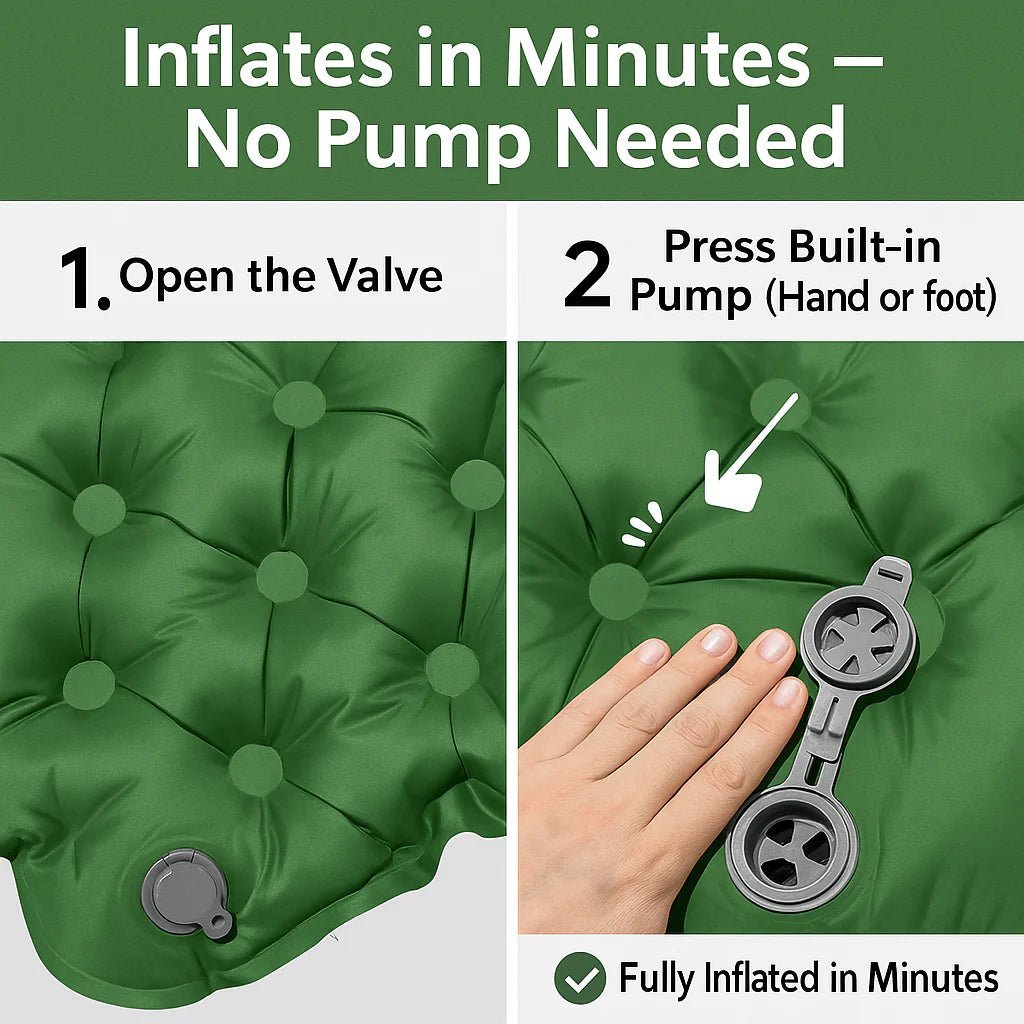 TrailRest | Ultralight Double Self-Inflating Camping Mattress with Auto-Inflation Technology | Spacious and Portable for Outdoor Adventures