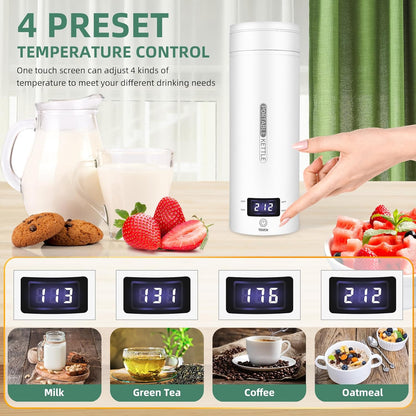 Compact Electric Kettle for Travel – Smart Temperature Control with LCD