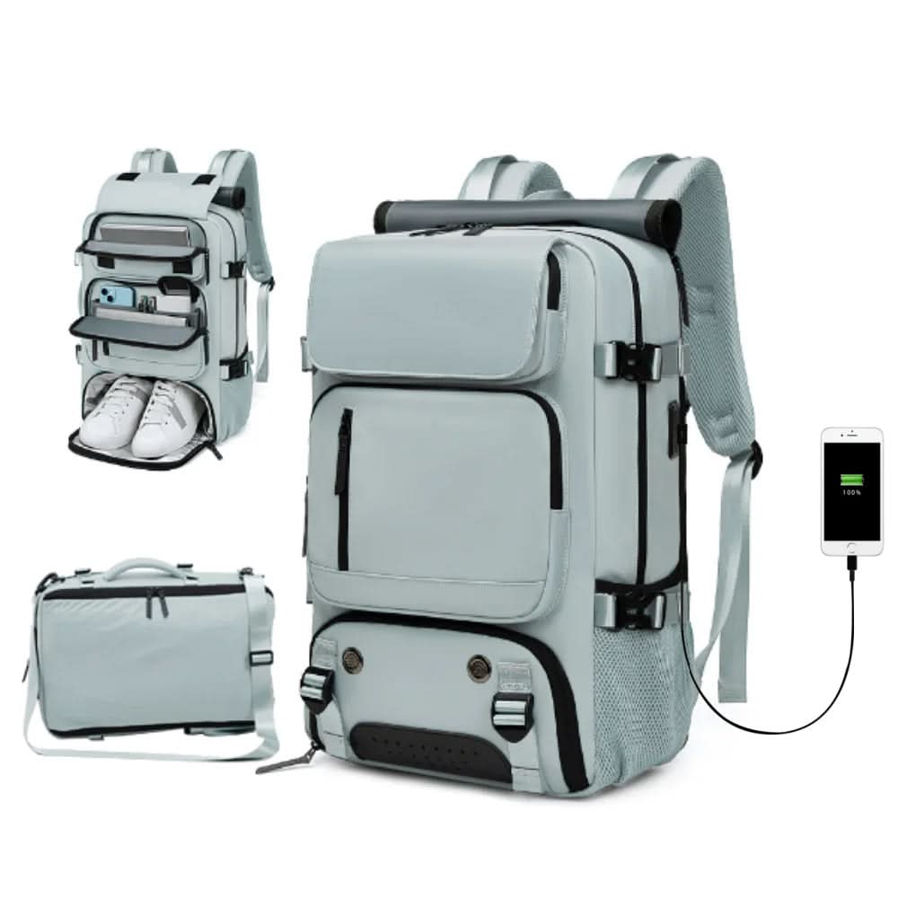 JETPACKER – Large Waterproof Travel Backpack USB Charging Port