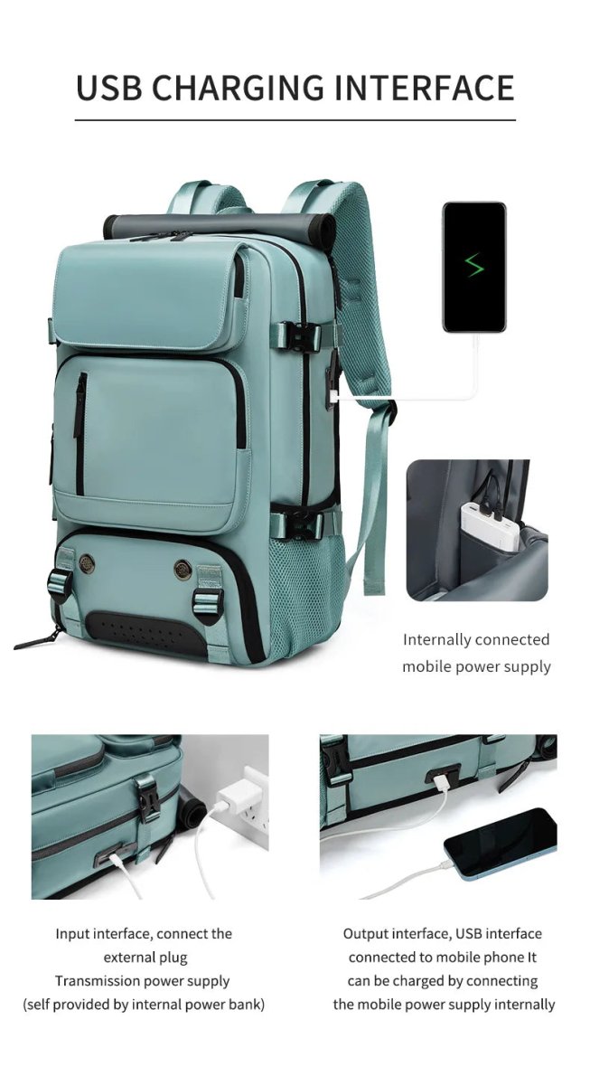 Travel Backpack with Shoe Compartment, Waterproof Laptop Backpack with USB Port, Anti Theft Work Backpack for Men