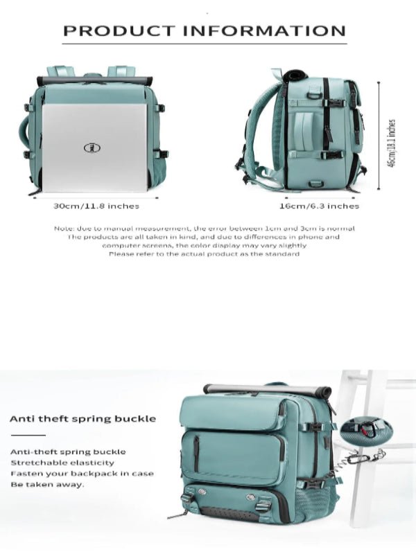 Travel Backpack with Shoe Compartment, Waterproof Laptop Backpack with USB Port, Anti Theft Work Backpack for Men
