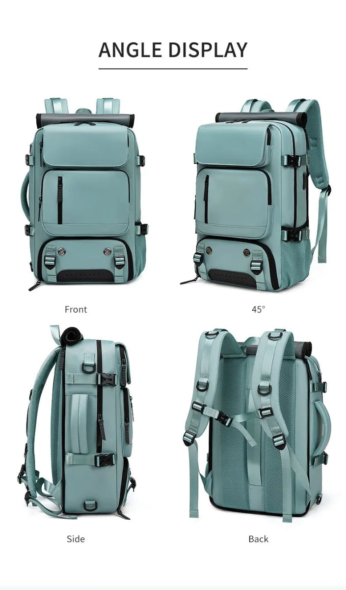 Travel Backpack with Shoe Compartment, Waterproof Laptop Backpack with USB Port, Anti Theft Work Backpack for Men