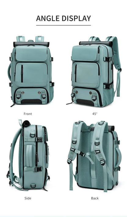 Travel Backpack with Shoe Compartment, Waterproof Laptop Backpack with USB Port, Anti Theft Work Backpack for Men