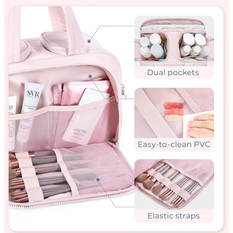 Travel Essentials | Compact Toiletry Organizer with Waterproof Lining | Lightweight Design for Effortless Packing