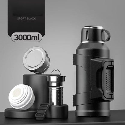 Travel Hiking Thermos | Stainless Steel Insulated Flask with Dual Functionality | Ideal for Hot & Cold Beverages