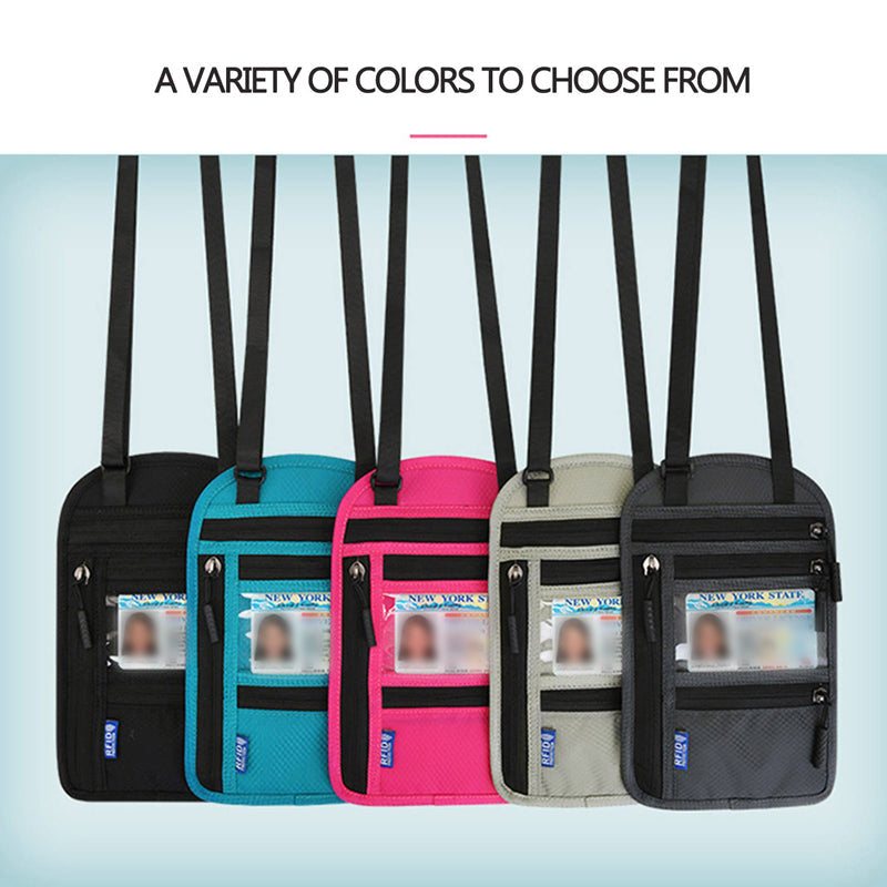 Travel Neck Pouch | RFID Blocking Passport Holder with Water-Resistant Design | Secure Storage for Valuables