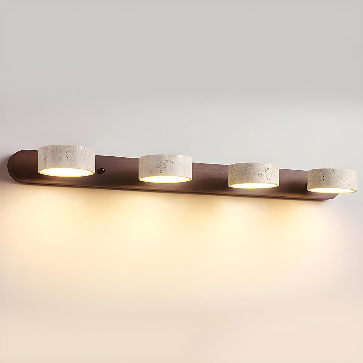 Natural Travertine Stone Wall Sconce – Modern Indoor Accent Light with Hardwired LED for Bedroom, Hallway & Living Room