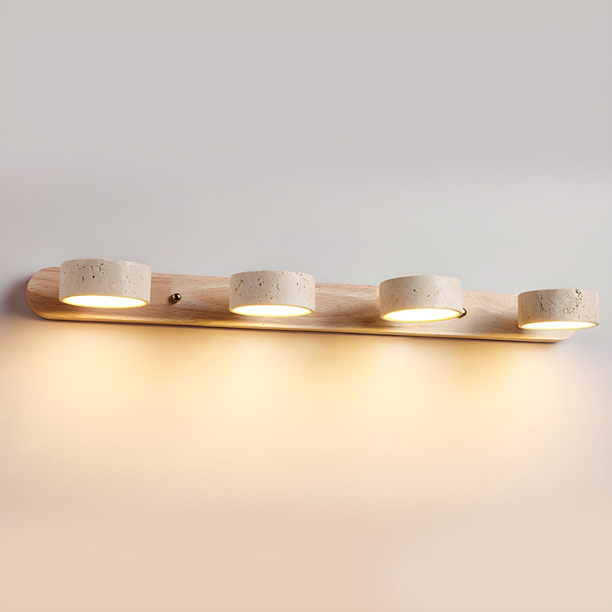Natural Travertine Stone Wall Sconce – Modern Indoor Accent Light with Hardwired LED for Bedroom, Hallway & Living Room
