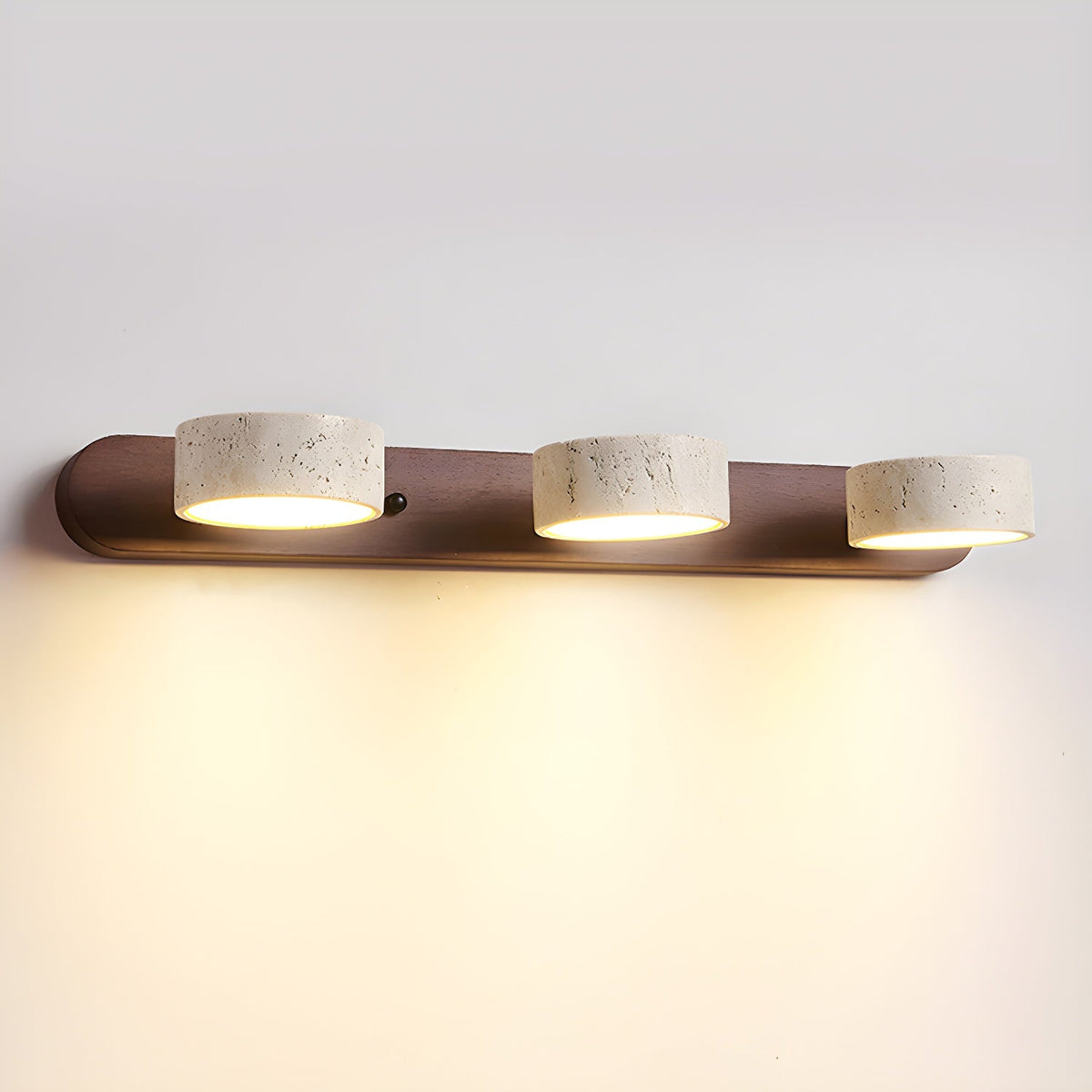 Natural Travertine Stone Wall Sconce – Modern Indoor Accent Light with Hardwired LED for Bedroom, Hallway & Living Room