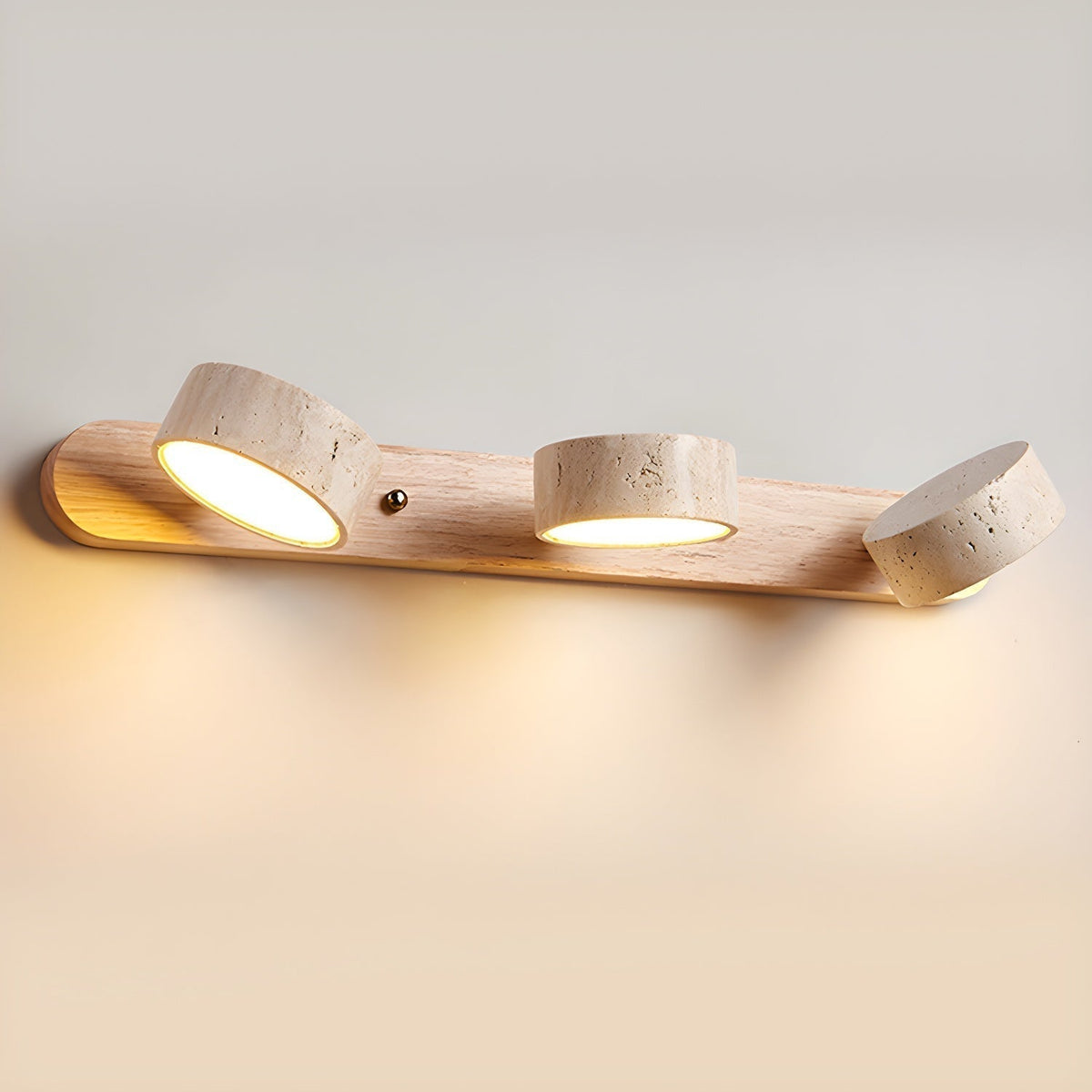 Natural Travertine Stone Wall Sconce – Modern Indoor Accent Light with Hardwired LED for Bedroom, Hallway & Living Room