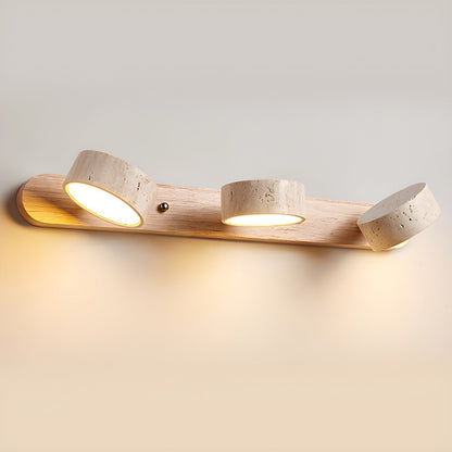 Natural Travertine Stone Wall Sconce – Modern Indoor Accent Light with Hardwired LED for Bedroom, Hallway & Living Room