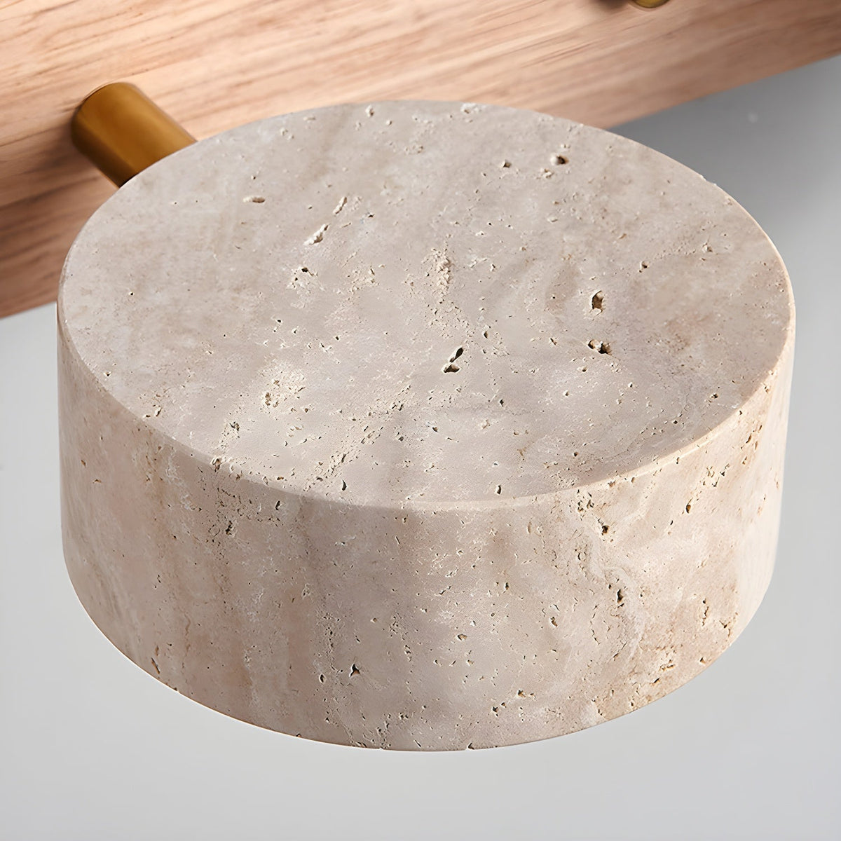 Natural Travertine Stone Wall Sconce – Modern Indoor Accent Light with Hardwired LED for Bedroom, Hallway & Living Room