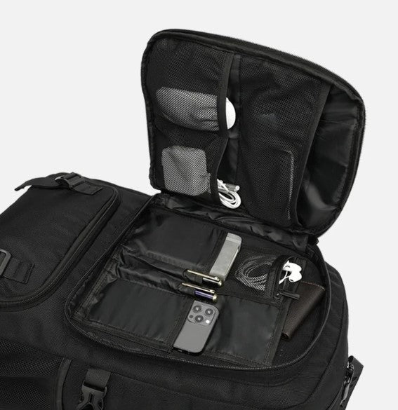 TrekX Expand | 60L Travel Backpack with Water-Repellent Fabric | Ergonomic Design for Comfort