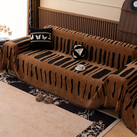 Tribal Chenille Sofa Cover - Soft Microfiber, Stylish Protection