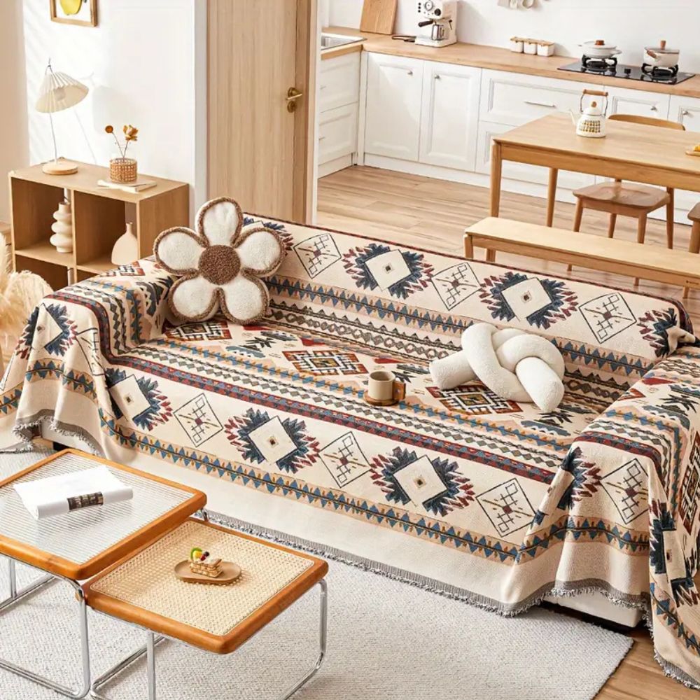 Tribe Sofa Cover - Premium Chenille, Bohemian Slipcover for Sectionals